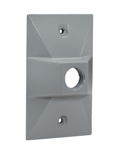 Southwire 3-Hole Rectangular Wp Cover Gry, 1/2
