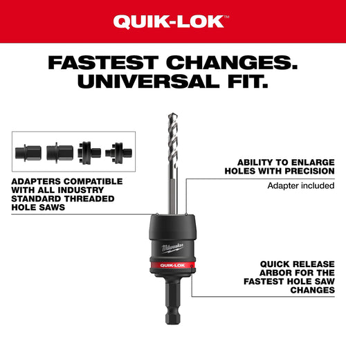 Milwaukee 5PC 3/8 QUIK-LOK™ Arbor Set