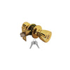 Premier Lock Solid Brass Keyed Entry Door Knob, Tubular With 2 KW1 Keys- Carded
