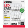 Satco S11462 14A19/LED/827/ND/120V/8PK