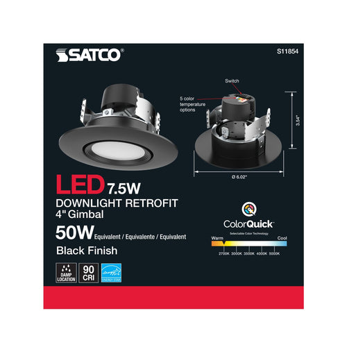 Satco S11854 7.5WLED/DIR/4/60'/CCT-SEL/120V