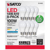 Satco S14463 14A19/LED/850/ND/120V/8PK