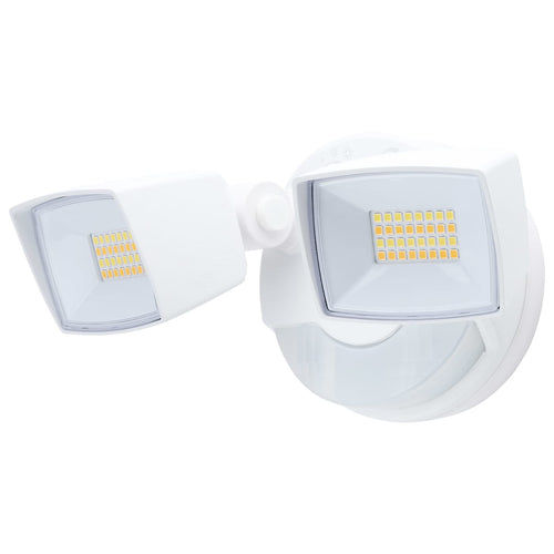 Satco 65-997 LED 2 Head Security Flood White Finish