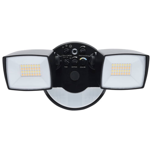 Satco 65-998 LED 2 Head Security Flood Black Finish