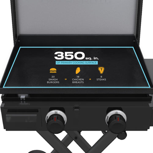 Charbroil® 22 Performance Series™ Folding Cart 2 Burner Portable Propane Gas Griddle Black