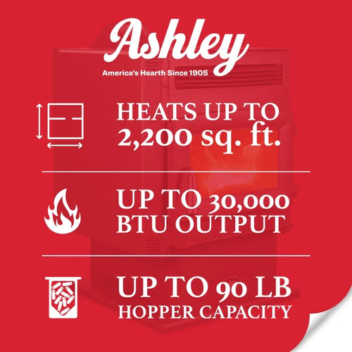 Ashley AP5617-W Pellet Stove 90 lb. Hopper (2,200 Sq. Ft.)