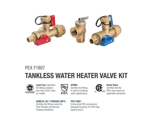 B&K 3/4-in PEX F1807 Brass Isolation Valve Kit w/ Pressure Relief Valve