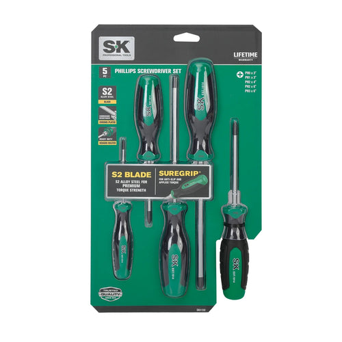 SK SK01332 5 Piece Phillips Screwdriver Set