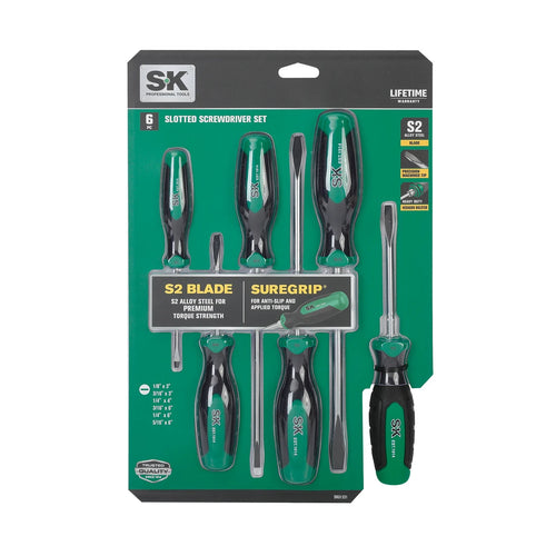 SK SK01331 6 Piece Slotted Screwdriver Set