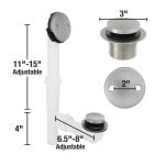 Danco Touch-Toe Tub Drain Kit with Brushed Nickel Trim