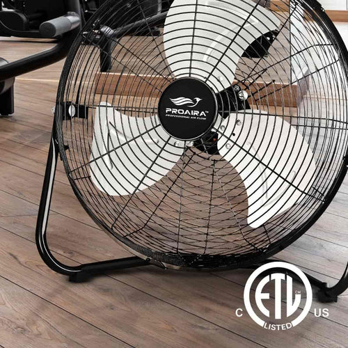 Proaira 14 High Velocity Cradle Floor Fan 3 Speed Control Black