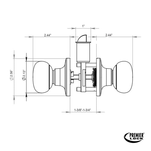 Premier Lock Passage Door Knob - Carded