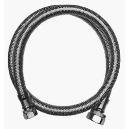 Faucet Connector, Braided Stainless Steel, 3/8 Compression x 1/2 FIP x 24-In.