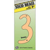 House Address Number 3, Brass, 4-In.