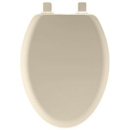 Elongated Molded Wood Toilet Seat, Easy-Clean & Change(TM) Hinge, STA-TITE(TM), Bone