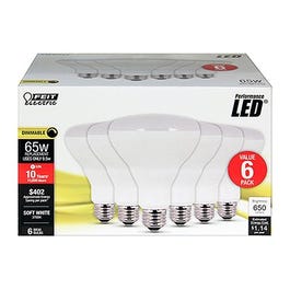 LED Light Bulbs, BR30, Soft White, 650 Lumens, 9.5-Watt, 6-Pk.