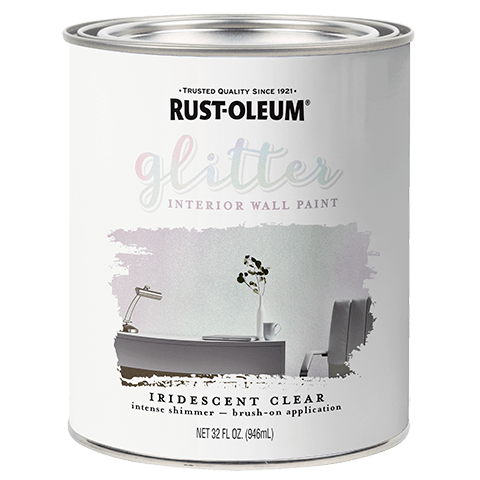 Rust Oleum Glitter Interior Wall Paint Iridescent Clear 28 Oz Iridescent Clear