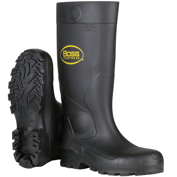 Boss 8074220 16 in. Waterproof Unisex PVC Boots Black - Size 12 US - Pack of 2