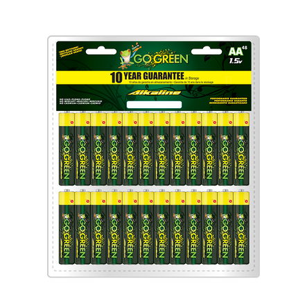 GoGreen Power® Alkaline Batteries AA 48pk