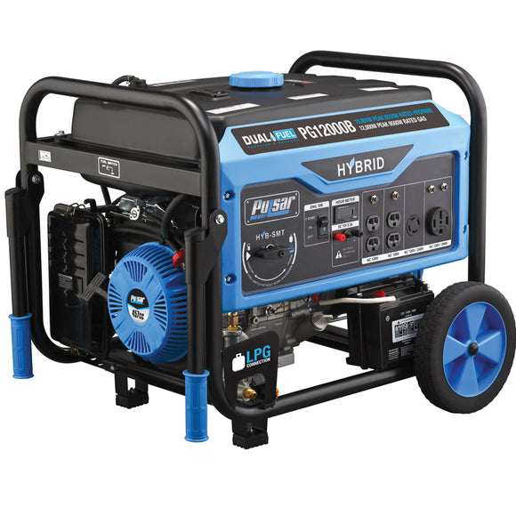 Pulsar 12,000W Dual Fuel Portable Generator with Electric Start and Switch & Go Technology