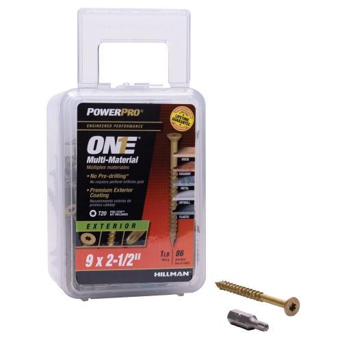 Power Pro One Flat Exterior Bronze Multi-Material Screws #9 X 2-1/2 - 1lb Box